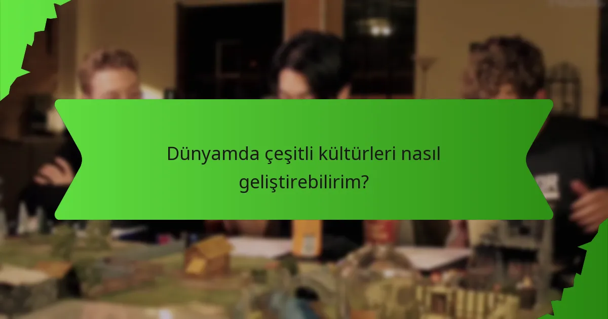 Dünyamda çeşitli kültürleri nasıl geliştirebilirim?