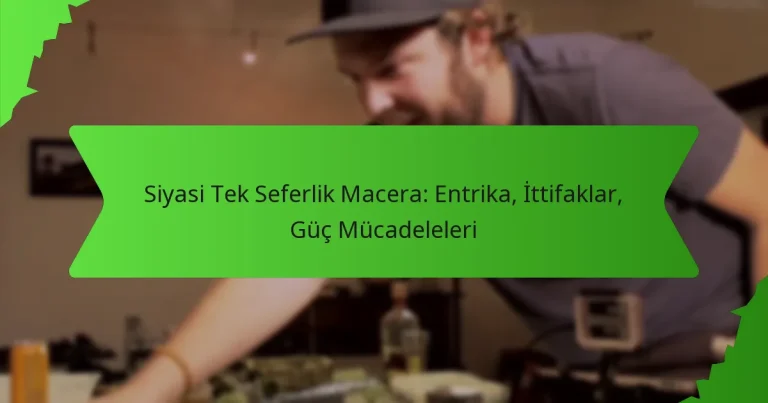 Siyasi Tek Seferlik Macera: Entrika, İttifaklar, Güç Mücadeleleri