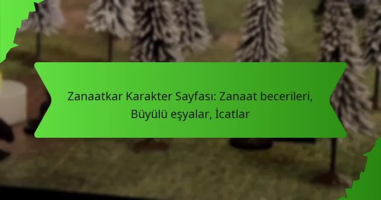 Zanaatkar Karakter Sayfası: Zanaat becerileri, Büyülü eşyalar, İcatlar
