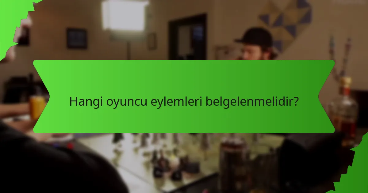 Hangi oyuncu eylemleri belgelenmelidir?