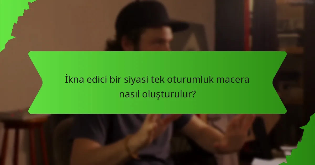 İkna edici bir siyasi tek oturumluk macera nasıl oluşturulur?