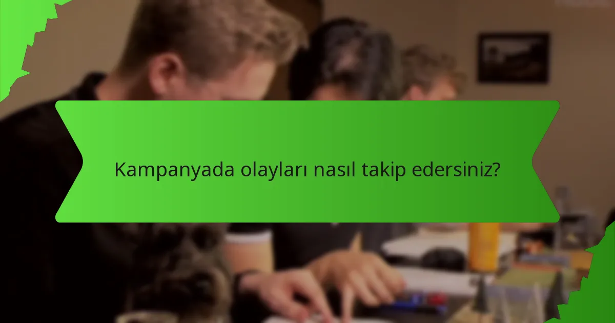 Kampanyada olayları nasıl takip edersiniz?
