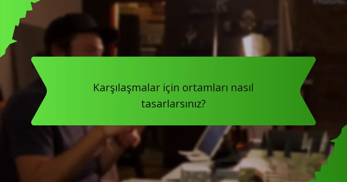 Karşılaşmalar için ortamları nasıl tasarlarsınız?