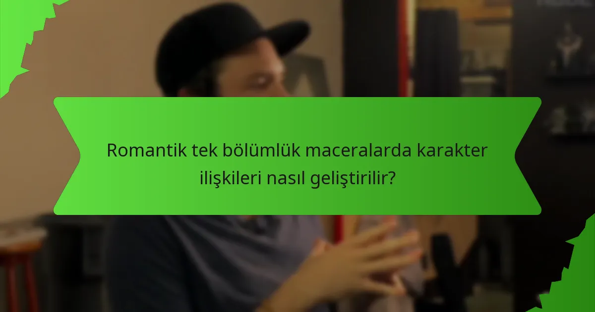 Romantik tek bölümlük maceralarda karakter ilişkileri nasıl geliştirilir?