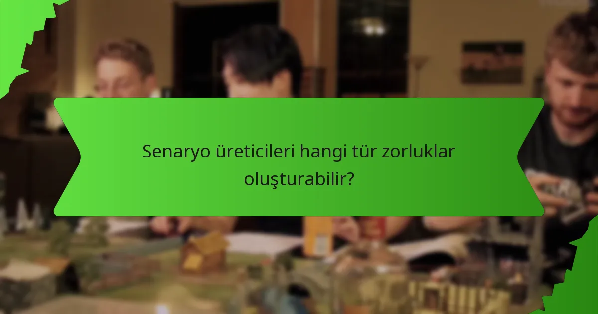 Senaryo üreticileri hangi tür zorluklar oluşturabilir?