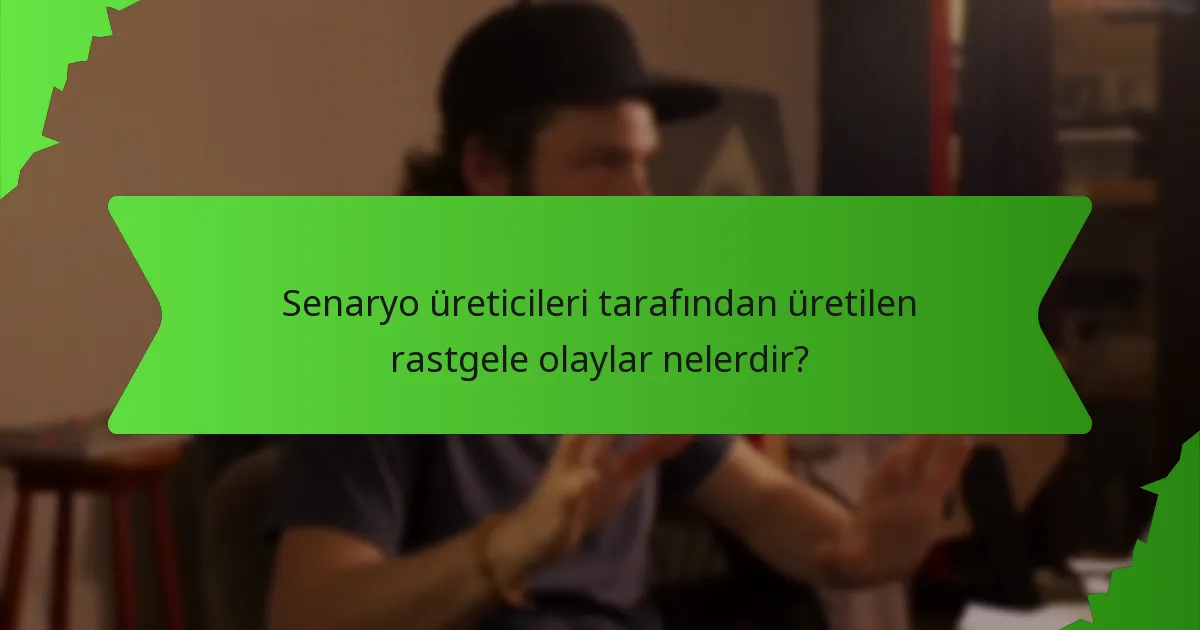 Senaryo üreticileri tarafından üretilen rastgele olaylar nelerdir?