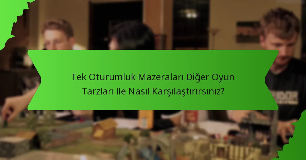 Tek Oturumluk Mazeraları Diğer Oyun Tarzları ile Nasıl Karşılaştırırsınız?